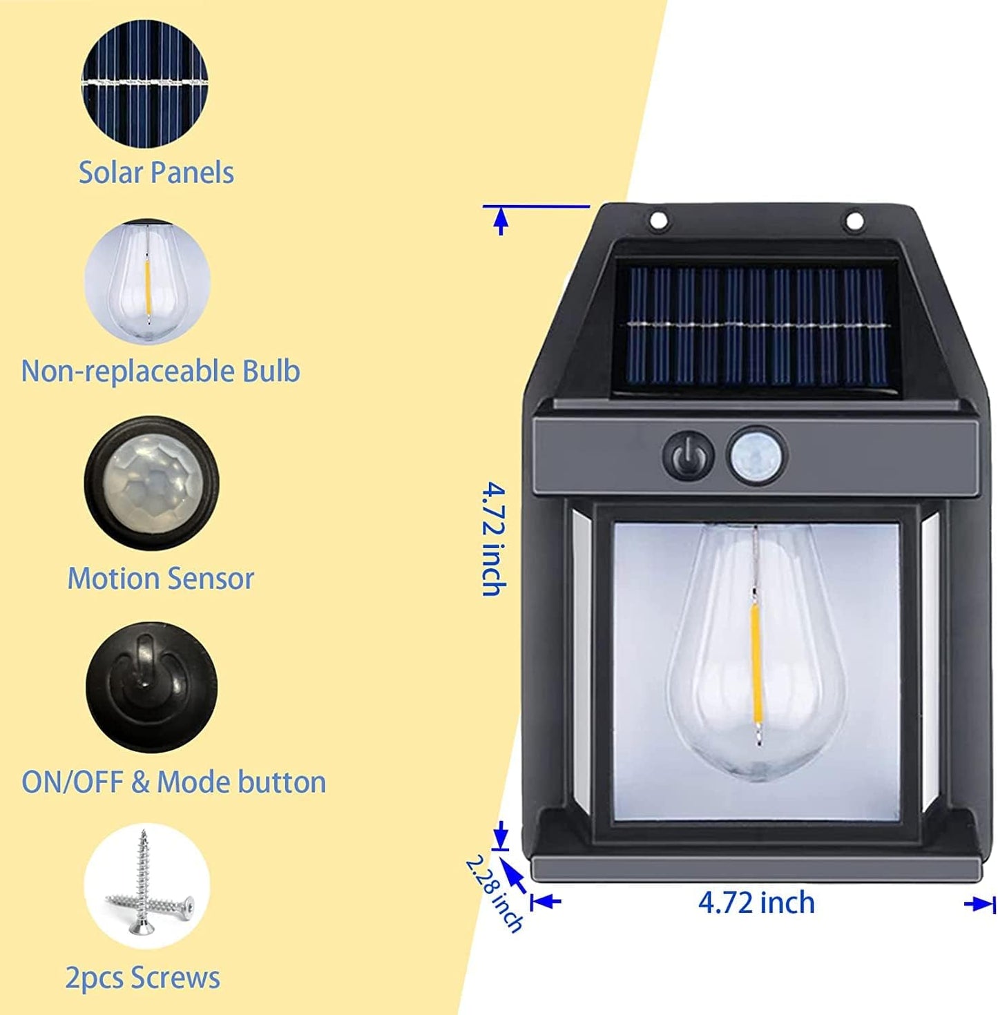 Lampada da parete ad interazione solare