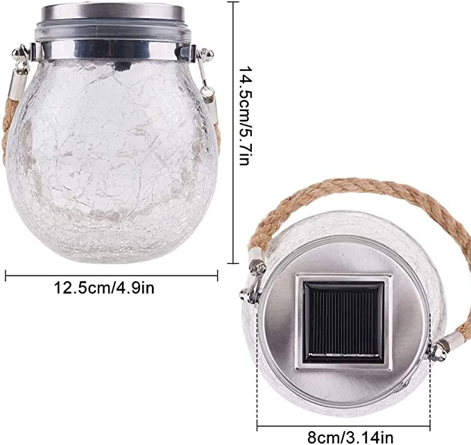 Sfera di vetro con effetto luminoso lucciola con ricarica solare