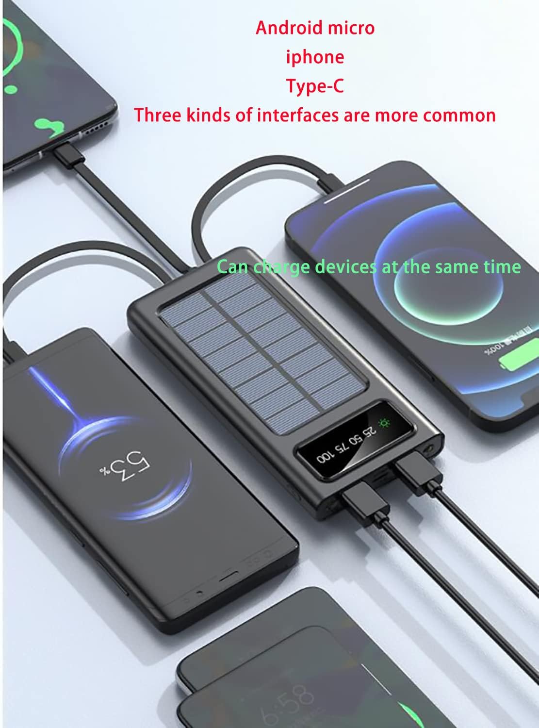 Powerbank Caricatore Torcia Solare Portatile