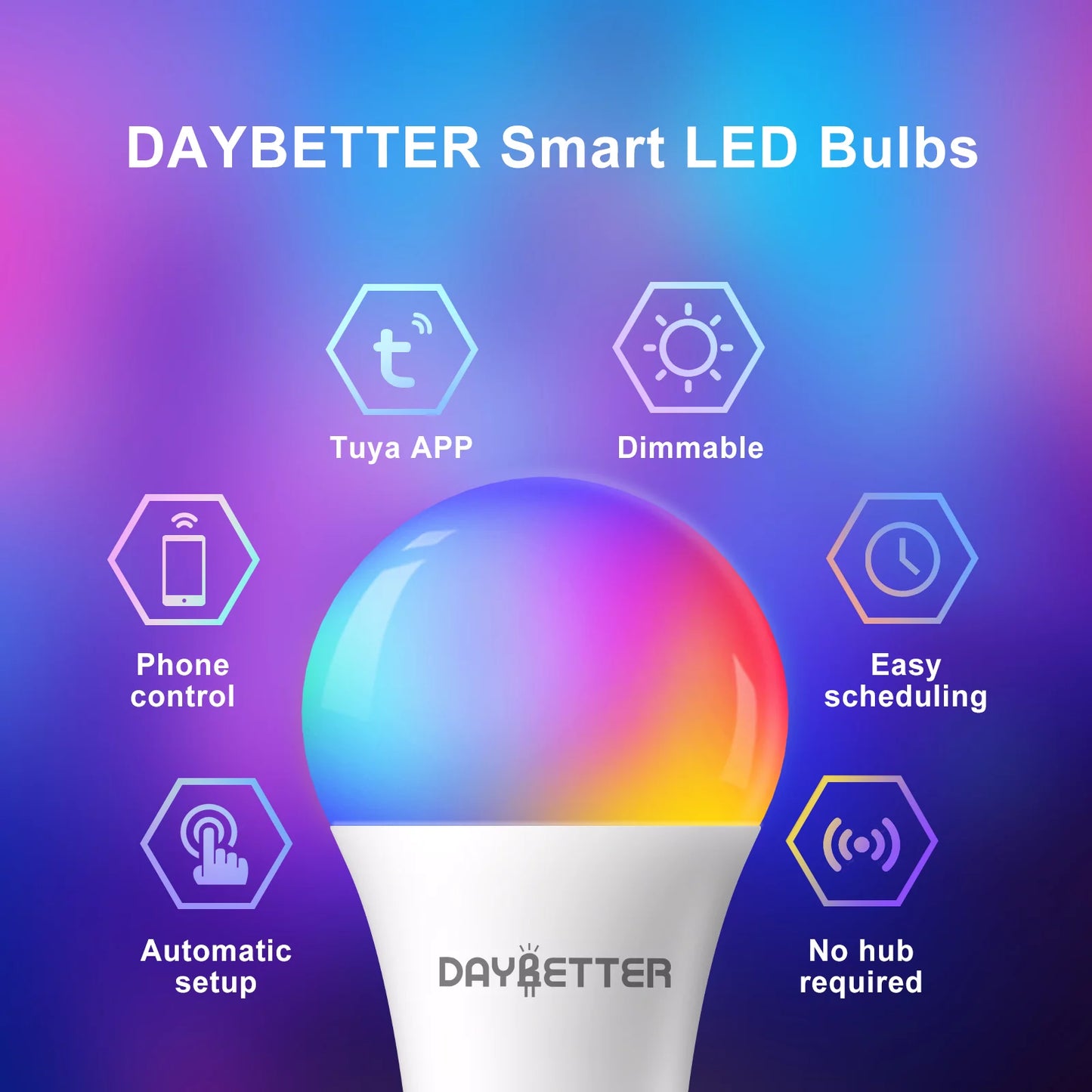 Lampadina LED RGB Wi-Fi con controllo vocale Alexa e Google Home Assistant
