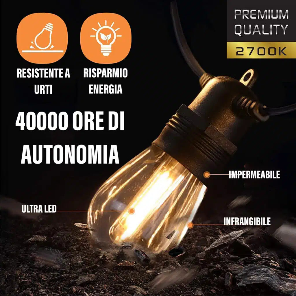 Romantic Light - Catena luminosa ad energia solare