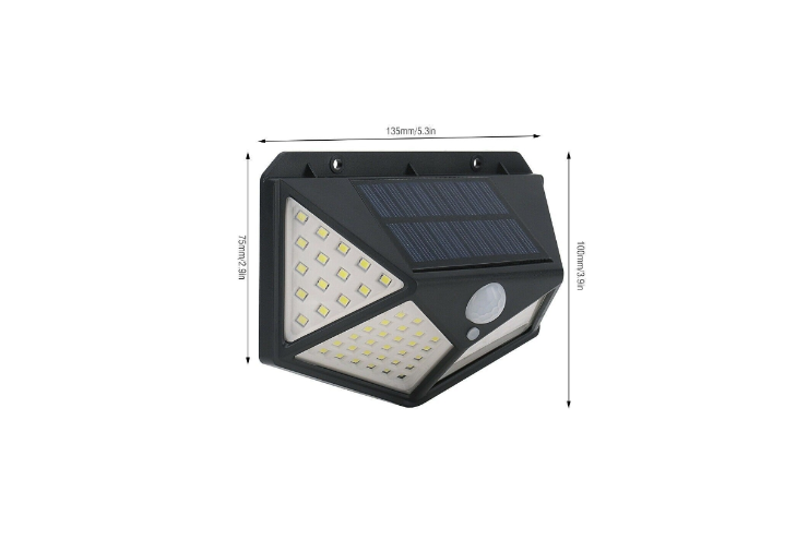 Faretto 100 Led a energia solare con sensore di movimento