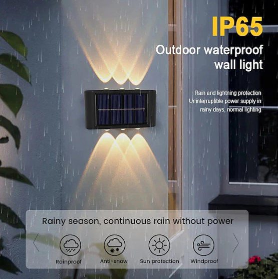 Lampada 6 LED con Pannello Solare