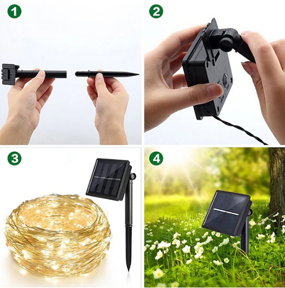 Filo Led con Picchetto e Pannello Solare