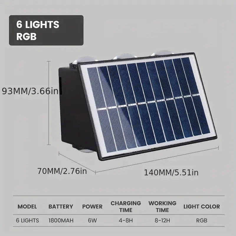 Lampada 6 LED con Pannello Solare