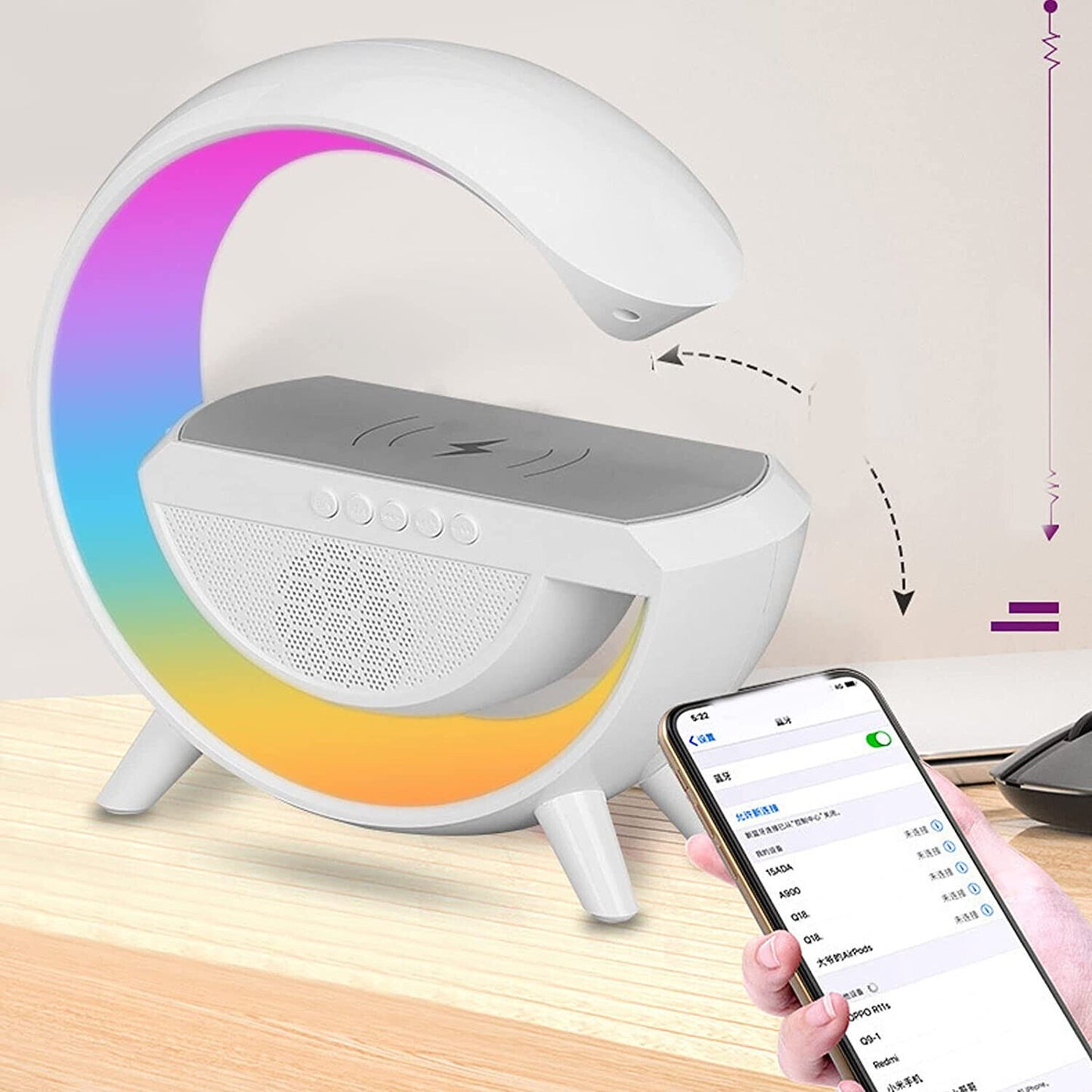 Lampada Ricarica Wireless LED Bluetooth