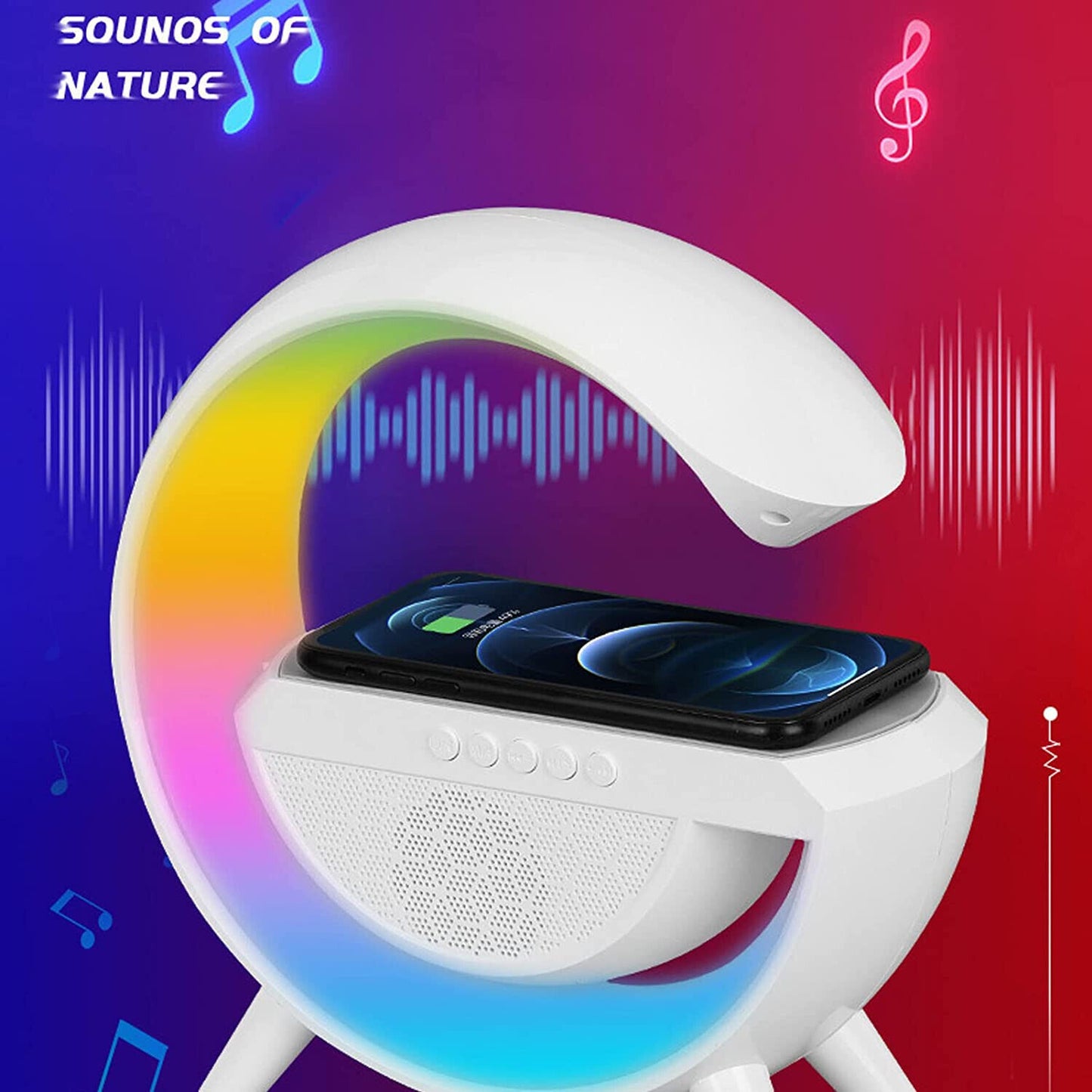 Lampada Ricarica Wireless LED Bluetooth