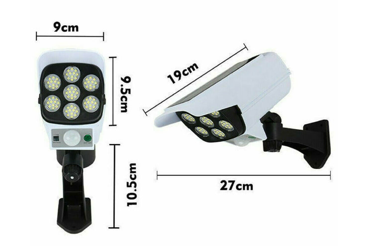 Telecamera finta con luce a pannello solare e sensore di movimento da 77 LED