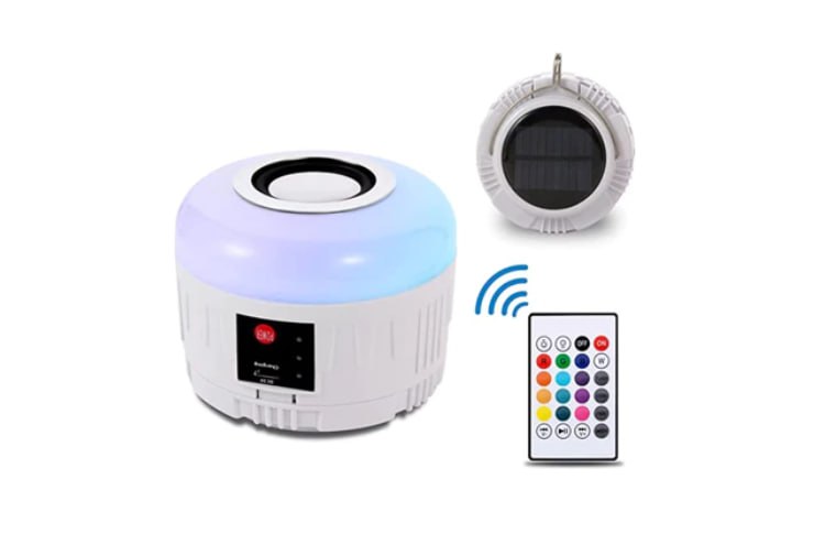 Luce portatile LED con altoparlante Bluetooth 4.0 per la musica, ricarica USB e solare