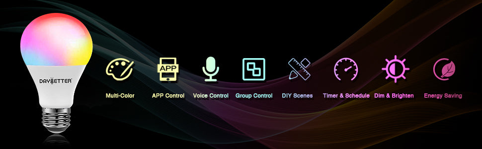 Lampadina LED RGB Wi-Fi con controllo vocale Alexa e Google Home Assistant