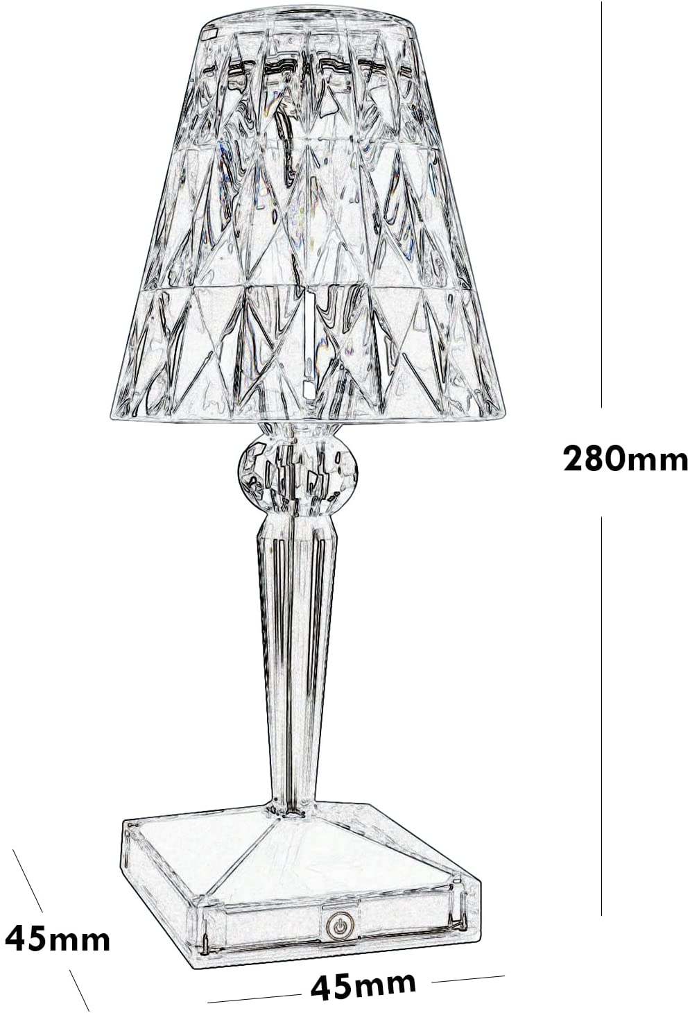 Lampada Led Diamond Lamp Con Barra Sensore Tattile